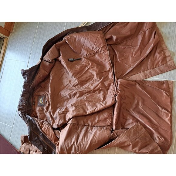 Adventure Bound Men's Leather Duster Long Length Trench Coat Lined Medium... - Picture 15 of 15